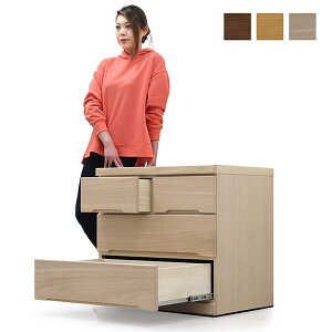 押入れ収納 タンス チェスト キャスター付き 3段 幅75cm 奥行55cm スリム 木製 桐材 押し入れ収納 ローチェスト クローゼット収納 引き出し クローゼットタンス クローゼットチェスト 白 ホワ