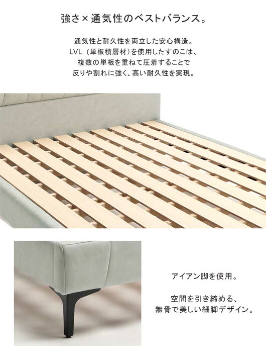 楽天市場】レザーファブリック ベッド ダブル ホテルライク グリーン 