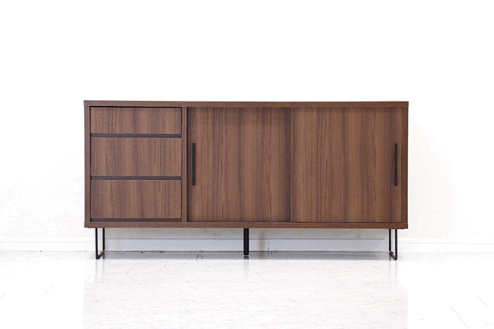 楽天市場】リビング 収納 棚 キャビネット 幅150cm 引き戸 スライド扉