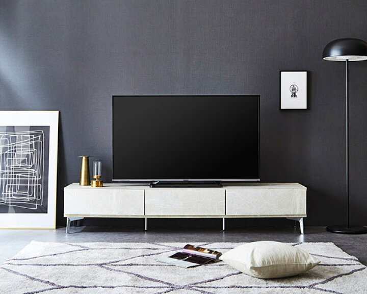 楽天市場】テレビボード 180 脚付き 大理石風 テレビ台 白 ローボード  
