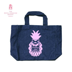 ハワイ直輸入☆THE ROYAL HAWAIIAN × ALOHAPPY【ロイヤルハワイアン ピンクパレス アロハッピー ミニデニム トートバック】送料無料/ハワイ/エコバッグ/トートバ/ランチバッグ/ハワイアン雑貨/おしゃれ/カバン/鞄/HAWAII/カイルア/オアフ/ランチバッグ/ギフト/デニム生地