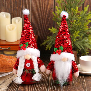 クリスマス 飾り 2個セット 森の妖精 北欧 トムテ 人形 フェアリー サンタクロース ハンドメイド クリスマスノーム 飾り置物 インテリア 雑貨 クリスマスフェイスレスドール クリスマスサン