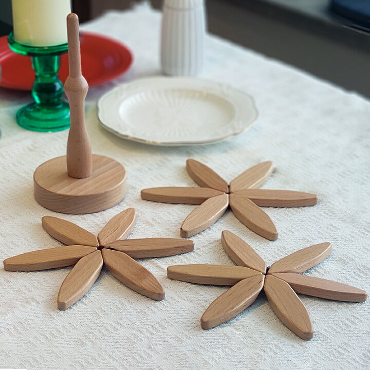 楽天市場】鍋敷き 木製 ツリー型 3枚入 ミニツリー 北欧 鍋 なべしき  