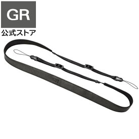 RICOH ネックストラップ GS-3 ブラック 【 2点吊りネックストラップ / 高級感のある本革製 / 「GR」の型押しロゴ入り / 対応機種：GR IIIx , GR III , GR II , GR】GS3 GR3x GR3 純正品