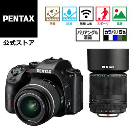 PENTAX KF ダブルズームキット ブラック（ペンタックス デジタル一眼レフカメラ APS-C Kマウント 防塵防滴 DAL18-55mm&HD DA55-300RE 直販オリジナルモデル 限定モデル）【安心のメーカー直販】