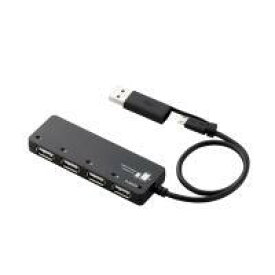 ≪ELECOM(エレコム)≫タブレットPC/スマートフォン用USBハブ[バスパワー専用] U2HS-MB02-4BBK