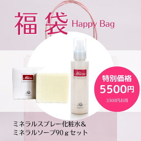 福袋 冬 2026 スキンケア セット コスメ 化粧品 オールインワン ミスト化粧水 120ml 洗顔石けん 90g セット 基礎化粧品 ローション 乾燥肌 敏感肌 乳液 無添加石鹸 マイクロウォーター 美容 保湿 うるおい くすみ たるみ しわ しみ ミネラルスキンケア トルマリン シリカ