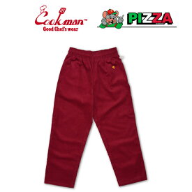 PIZZA SKATEBOARDS×Cookman/ Emoji Baggy Corduroy Pants (WINE) ピザ×クックマン　エモジバギーコーデュロイパンツ (ワイン) 正規品 即納可能