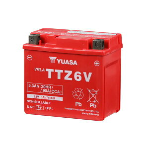 台湾ユアサ TTZ6V 液入り充電済 1年保証 密閉型 MFバッテリー メンテナンスフリー (互換: YTZ6V DTZ6V GTZ6V FTZ6V) YUASA 台湾ユアサ 台湾YUASA 液入り