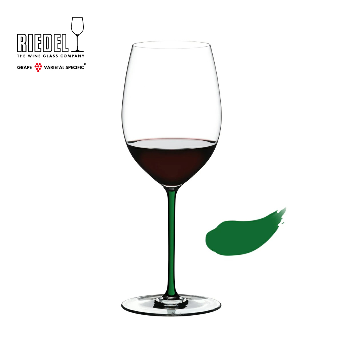緑色のステム 日本 最安値 脚 の赤ワイン用グラス リーデル公式 ファット ア マーノ カベルネ ラッピング無料 メルロ 1個入 グリーン RIEDEL 0G 4900