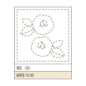 オリムパス花ふきん布パック 95　椿（白）刺し子