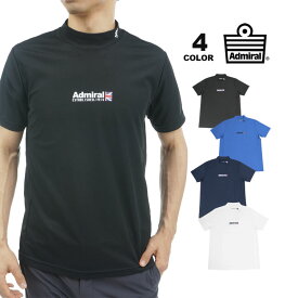 アドミラル ゴルフ モックネックシャツ Admiral GOLF BASIC LOGO MOCK NECK SHIRTS 半袖Tシャツ ハイネック TEE 全4色 M-LL 吸水速乾 メンズ