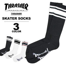 【全品ポイント10倍 6/11 01:59まで】【公式】 スラッシャー THRASHER 靴下 MAG SKATER SOCKS メンズ ロゴ入り 全3色
