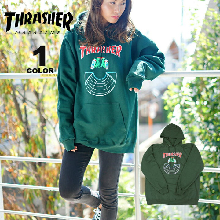 楽天市場 Sale 公式 スラッシャー パーカー Thrasher Doubles Hood Sweat Parka スウェット パーカ メンズ レディース 裏起毛 グリーン S Xl アウトレット Riffle Page 2nd