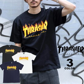 【公式】 スラッシャー Tシャツ THRASHER FLAME S/S T-SHIRTS プリントTEE フレイムロゴ メンズ レディース 全3色 S-XXL