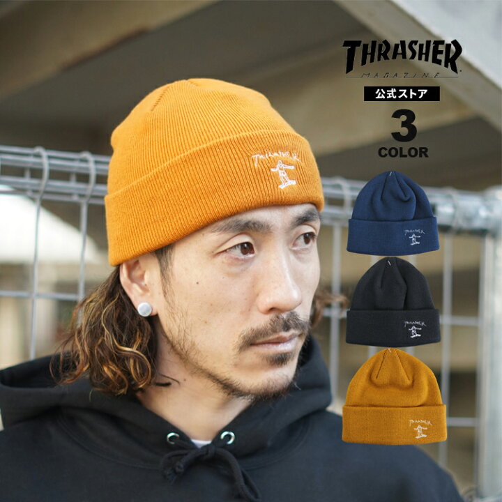 楽天市場】スラッシャー ビーニー ニット帽 THRASHER GONZ ART KNIT 