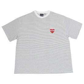 【全品P5倍 05/27 01:59まで】【SALE】アウトレット 【取扱店限定】スラッシャー Tシャツ THRASHER BURNING HEART BORDER BIG SILHOUETTE S/S T-SHIRTS TEE ボーダー柄 ビッグシルエット オーバーサイズ メンズ レディース ユニセックス 全2色 S-L【公式】