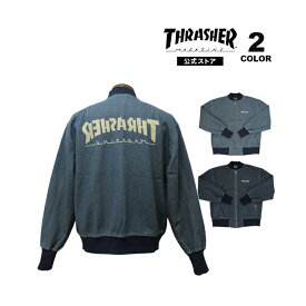 【全品P5倍 05/27 01:59まで】スラッシャー ジャケット THRASHER BACKWARD DENIM BLOUSON JACKET メンズ レディース デニム ブルゾン アウター 上着 全2色 M-XL【公式】