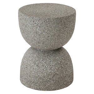 サイドテーブル テラゾー柄 おしゃれ オブジェ ナイトテーブル ソファサイド ホワイト モダン ベッドサイド ミニテーブル ストーン 大理石調 ツイスト 円 U字型 石 マーブル ホワイト グレー