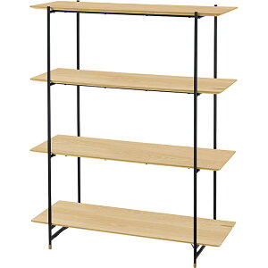 シェルフ キャビネット 4段 本棚 陳列棚 店舗 雑貨 リビング インテリア ディスプレイ棚 シンプル 見せる収納 衣類置き ルカ JPB-102OAK
