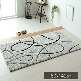 ラグ おしゃれ カーペット 長方形 トルコ製 ウィルトン織り 絨毯 アイボリー 約80×140cm ホットカーペット 床暖房 対応
