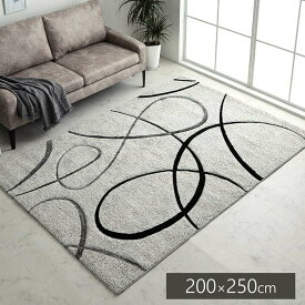 ラグ おしゃれ カーペット 長方形 トルコ製 ウィルトン織り 絨毯 アイボリー 約200×250cm ホットカーペット 床暖房 対応