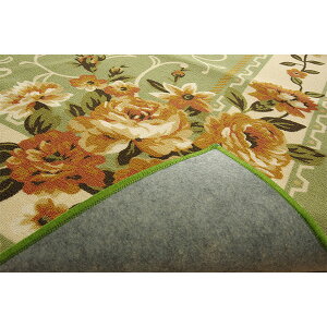 カーペット ラグ ラグマット おしゃれ 撥水 ナイロン 花柄 エレガント ベージュ ブラウン グリーン 江戸間 2畳 3畳 4.5畳 6畳 8畳 8畳 10畳 約176×176cm 約176×261cm 約261×261cm 約261×352cm 約352×352cm 約3