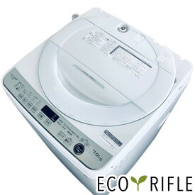【中古】 シャープ SHARP 洗濯機 一人暮らし 大きめ 2023年製 全自動洗濯機 7.0kg ホワイト 送風 乾燥機能付き ES-GE7G-W 縦型 送料無料 設置無料 地域限定 RANK_B