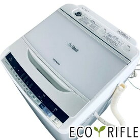 【中古】 日立 HITACHI 洗濯機 一人暮らし 大きめ 2017年製 全自動洗濯機 8.0kg ホワイト 送風 乾燥機能付き BW-V80B-W 縦型 送料無料 設置無料 地域限定 RANK_B
