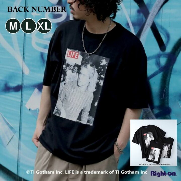 楽天市場 Back Number ｌｉｆｅフォトｔ Tシャツ ｔシャツ 半袖 夏 ゆったり ビッグシルエット ユニセックス 男女兼用 メンズ Right On ライトオン Bn Back Number バックナンバー ライトオン楽天市場店