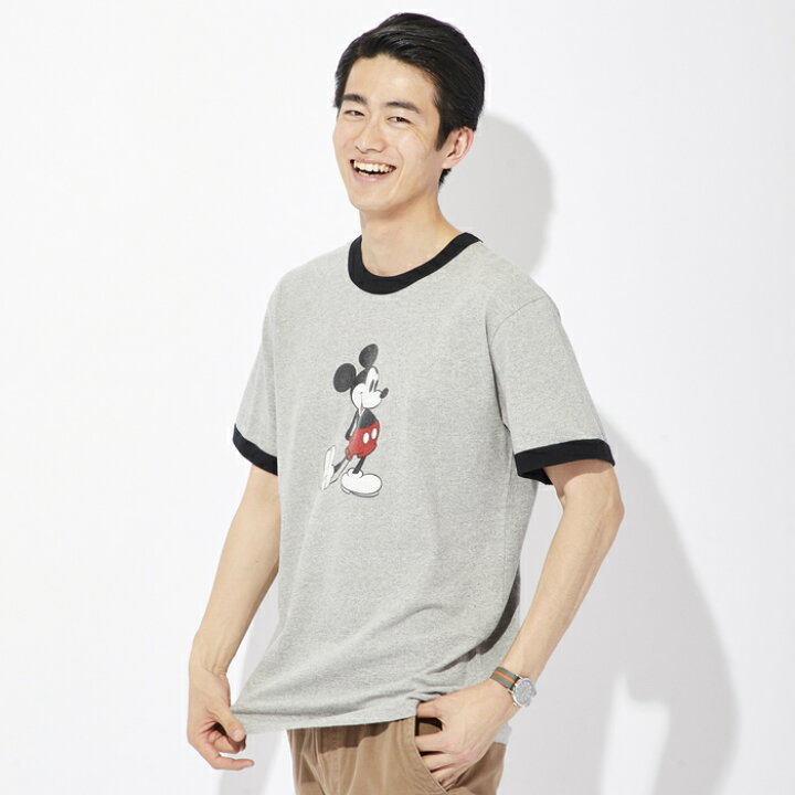 楽天市場 Disney リンガープリントtシャツ ミッキー メンズright On ライトオン Dn Disney ディズニー ライトオン楽天市場店