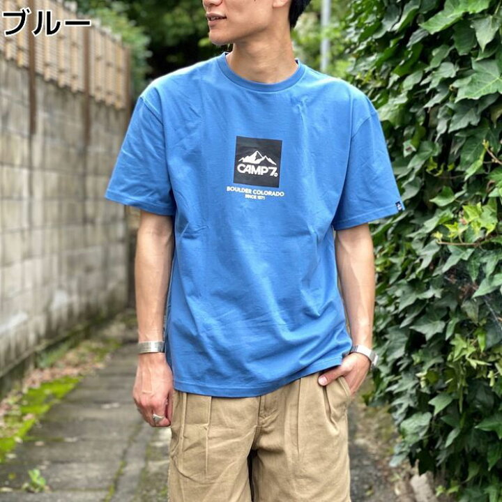 楽天市場 Camp7 ボックスロゴtシャツ メンズ 全4色right On ライトオン Cp Camp7 キャンプ7 ライトオン 楽天市場店