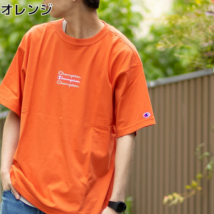 楽天市場 Champion 三段スクリプトロゴtシャツ メンズright On ライトオン C8 R303r Champion チャンピオン ライトオン楽天市場店