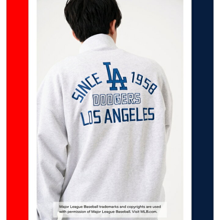 楽天市場】MLB 【MLB別注】ワッペン刺繍プリントハーフジップRight-on  