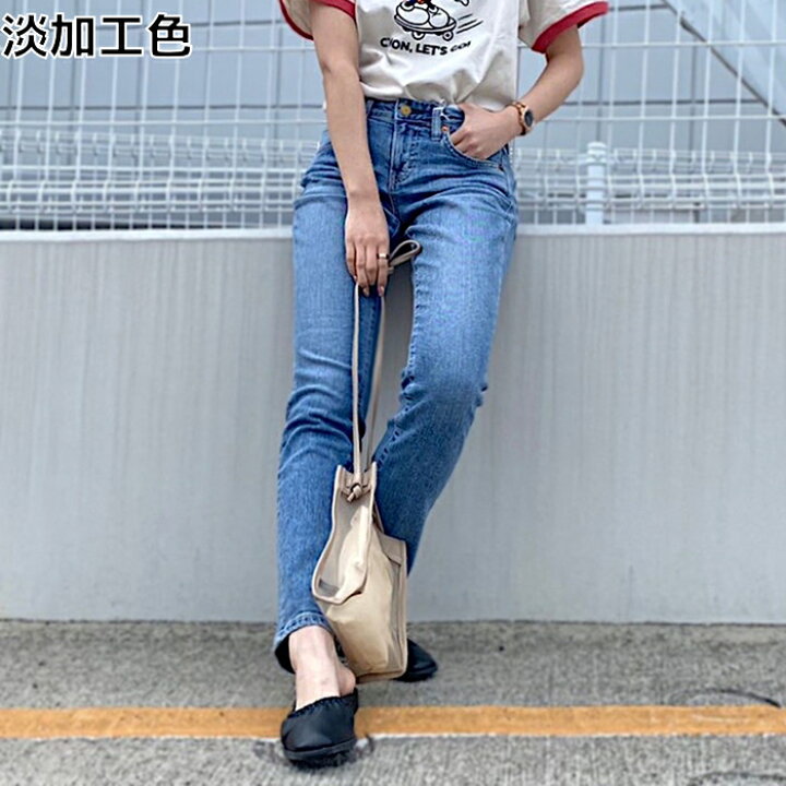 楽天市場 Something テーパードストレート ジーンズ ウィメンズ レディース デニム ジーンズ ボトム 体型カバー 美脚 人気 おしゃれ きれいright On ライトオン Sky38 266 Something サムシング ライトオン楽天市場店