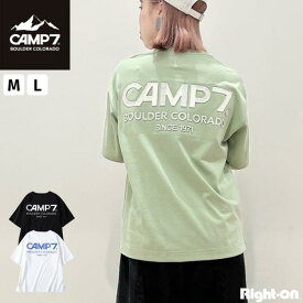 CAMP7 バックエンボスTシャツ レディース 女性 半袖 春 夏 カジュアル キャンプセブンRight-on ライトオン CP4402436002 CAMP7 キャンプ7