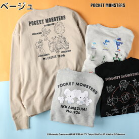 ≪スペシャルプライス≫ pokemon ポケモンスウェット 大人 メンズ ユニセックス トレーナー イッカネズミ イーブイ クワッス ニャオハ キャラクター ポケットモンスター ポケモン Right-on ライトオン RO35727