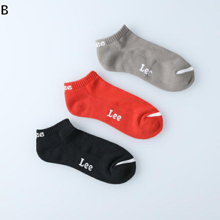 楽天市場】Lee パックソックス スニーカーソックス 3足組 3色 靴下 