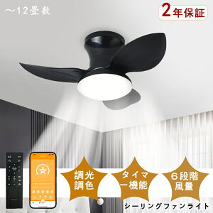 【ポイント5倍】シーリングファンライト リモコン付き 天井 シーリングライト 6畳 8畳 10畳 12畳 調光調色 シーリングファン ファン DCモーター LEDシーリングライト 薄型 ファン付き ライト 6