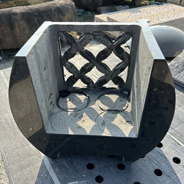 楽天市場】「展示品アウトレット」灯篭 1.2尺 黒 御影石 灯籠 造園 