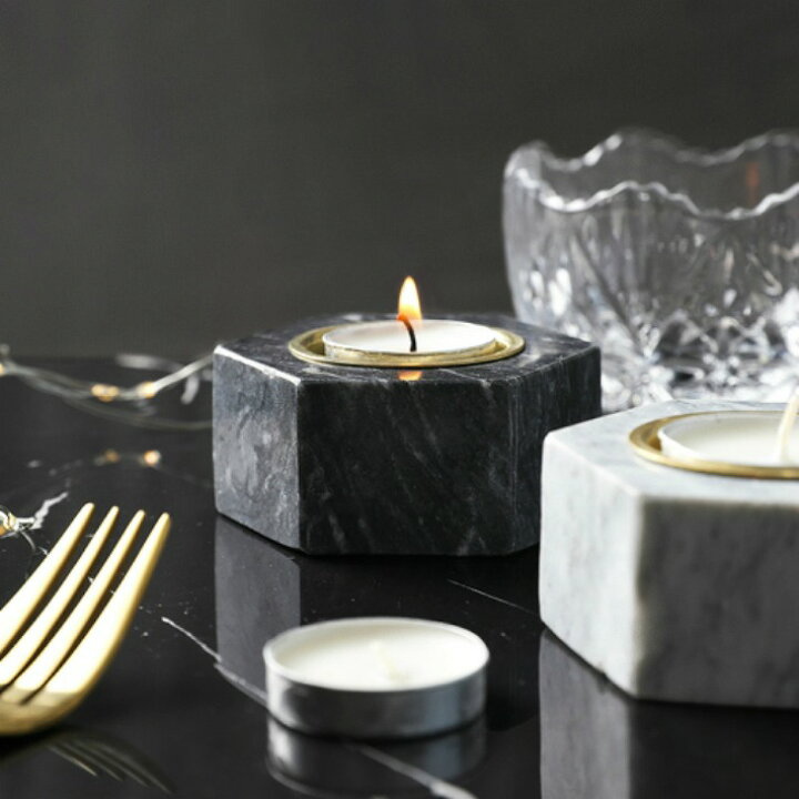 楽天市場】大理石 キャンドルホルダー スタンド 白 紺 グレー ロウソク  