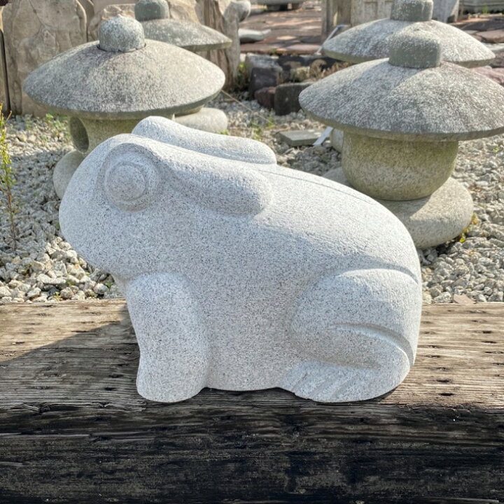 楽天市場】御影石 カエル（大）かえる 蛙 置物 置き物 玄関 