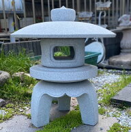 古代型 丸雪見灯篭　2尺　白　御影石　雪見　灯篭　灯籠　造園　御影石　ガーデニング