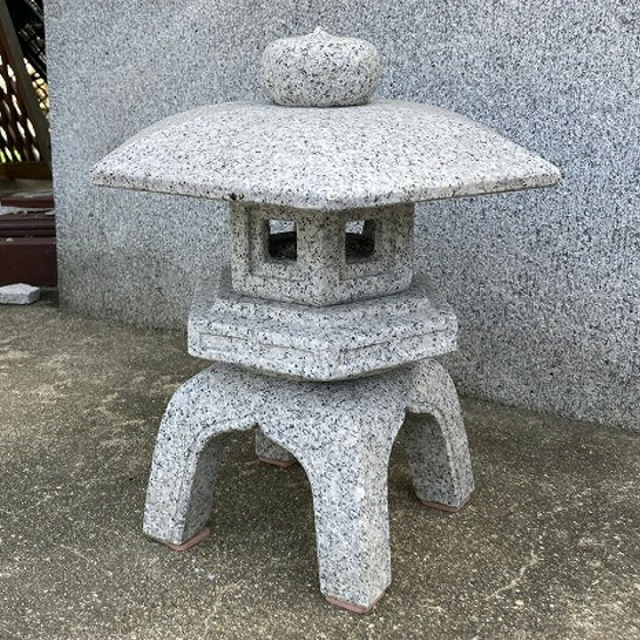 楽天市場】「展示品アウトレット」 六角雪見灯篭 1尺 1番 白 御影石 