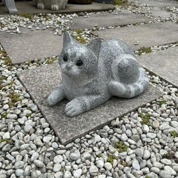 楽天市場】猫の置物 白御影石 高さ15cmみかげ石 白猫 ねこ ネコ 子猫 