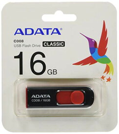 【マラソン限定！エントリー全品P10倍！最大39倍!!】ADATA USBメモリ 16GB USB2.0 スライド式 ブラック AC008-16G-RKD