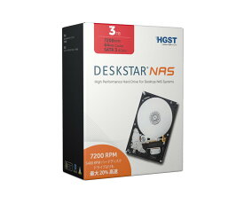 HGST(エイチ・ジー・エス・ティー) Deskstar NAS 3TB パッケージ版 3.5インチ 7200rpm 64MBキャッシュ SAT