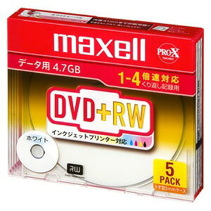 DVD+RW dvd+rw JԂL^p f[^p 5pbN 1`4{Ή Ж 4.7GB ^5mmP[X CNWFbgv^[Ή zCg[xfBXN [x D+RW47PWB.S1P5S A maxell }NZ