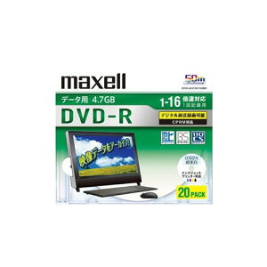 DVD-R dvd-r �f�[�^�p 1��L�^�p 20���� 1�`16�{���Ή� �f�W�^�������^��\ CPRM�Ή� �Ђ�т�������[�x���f�B�X�N �C���N�W�F�b�g�v�����^�[�Ή� ���[�x����� DRD47WPD.20S A maxell �}�N�Z��