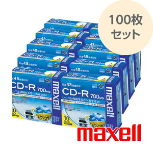CD-R f[^p 100i10P[X×10j700MB  48{Ή CNWFbgv^[Ή zCg[x v^u cd-r CDR700S.WP.S1P10S maxell }NZ